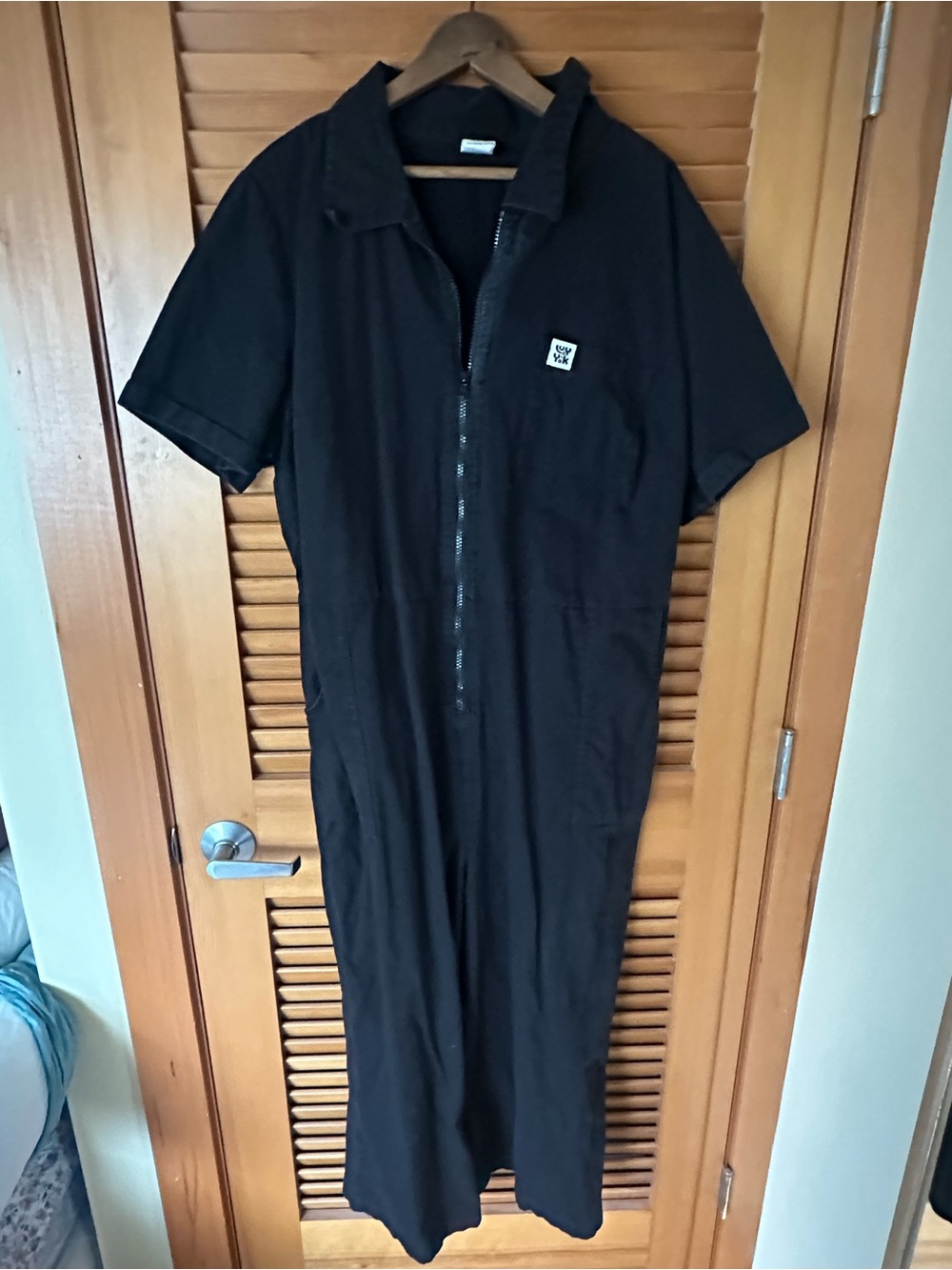 Lucy & Yak Black Short-Sleeve Cropped Jumpsuit